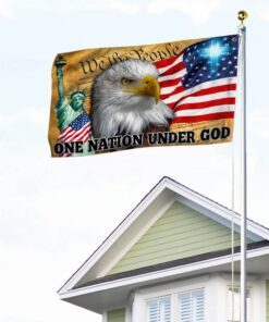 one nation under god, christian cross american flag tpt119gf 5921