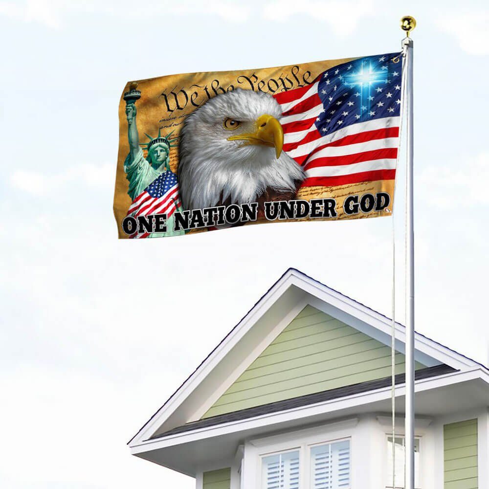One Nation Under God, Christian Cross American Flag TPT119GF - Image 4