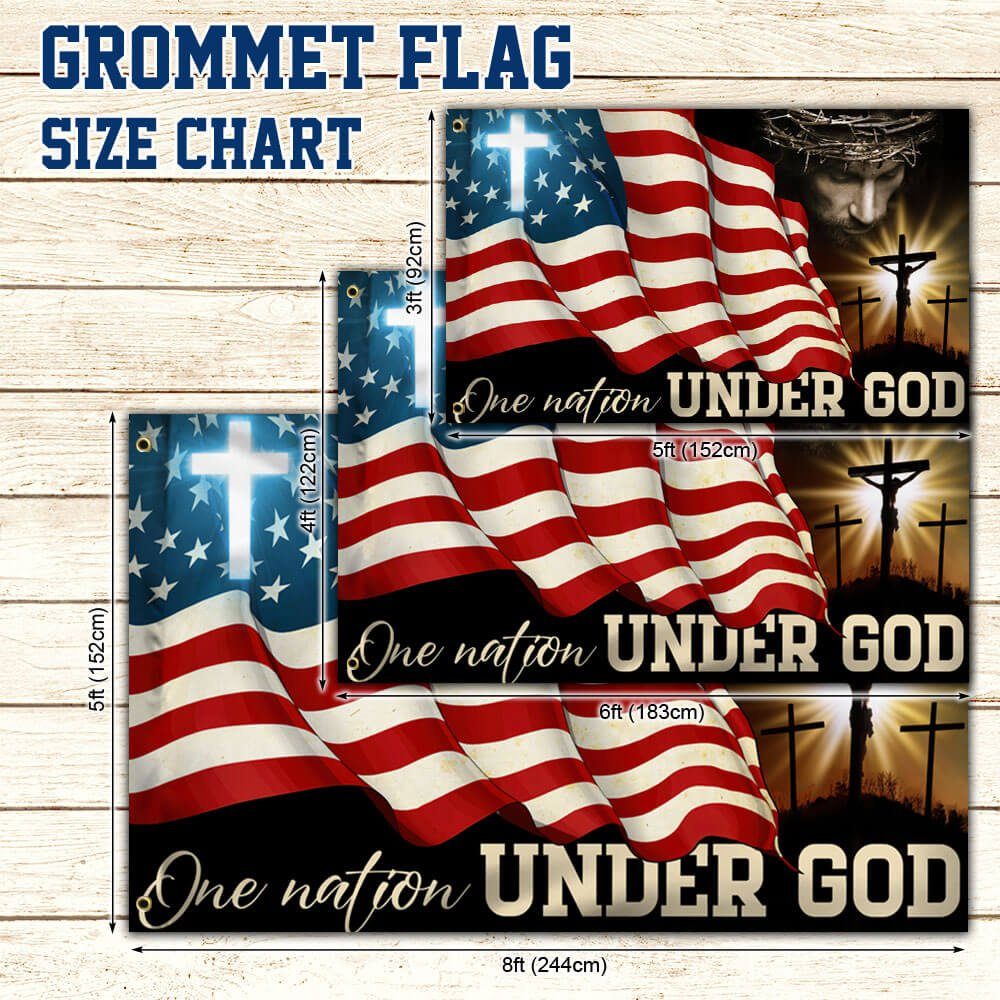 One Nation Under God, Jesus Christian Patriotic American Grommet Flag TPT841GF - Image 5
