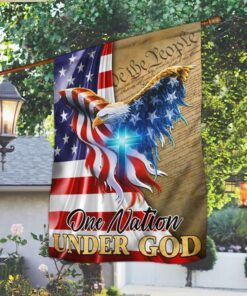One Nation Under God, We The People, Christian Cross American Eagle Flag TPT96F