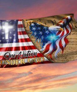 One Nation Under God, We The People, Christian Cross American Eagle Flag TPT96GF
