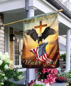 One Nation Under God. Christian. Eagle Flag