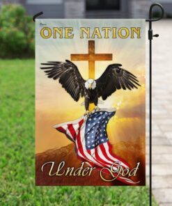 one nation under god. christian. eagle flag 4265