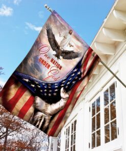 one nation under god. jesus christian american flag 1694