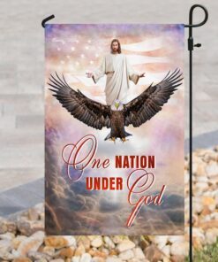 one nation under god. jesus christian american flag 2014