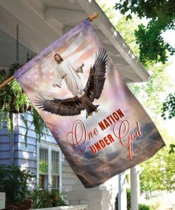 one nation under god. jesus christian american flag 2271