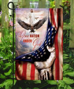 one nation under god. jesus christian american flag 3915