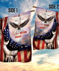 one nation under god. jesus christian american flag 7787