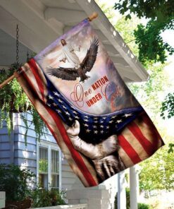 one nation under god. jesus christian american flag 8786