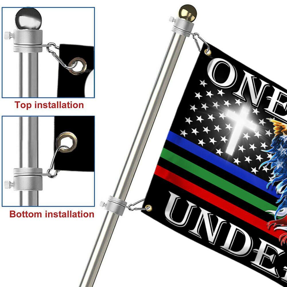 One Nation Under God. Thin Blue Green Red Line American Eagle Flag THB3602GFv11 - Image 6