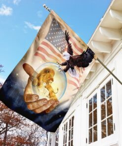 one nation under god american eagle jesus flag 5446