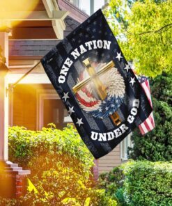 One Nation Under God Christian Wreath Flag
