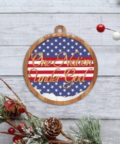 one nation under god custom shaped ornament nnt126o 2669