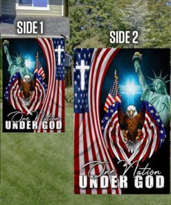 one nation under god eagle jesus christ mln51f 1006