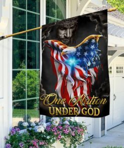 one nation under god jesus christian cross american eagle flag tpt810f 1308