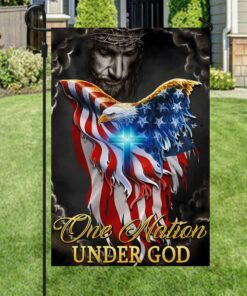 one nation under god jesus christian cross american eagle flag tpt810f 3154