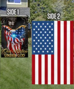 one nation under god jesus christian cross american eagle flag tpt810f 3554