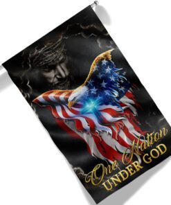 one nation under god jesus christian cross american eagle flag tpt810f 4466