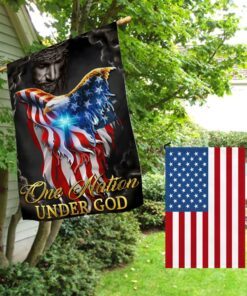 one nation under god jesus christian cross american eagle flag tpt810f 5902