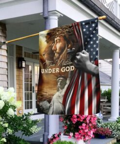 One Nation Under God Jesus Lion American Flag