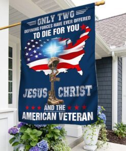 Only Two Defining Forces Have Ever Offered To Die For You Jesus Christ And The American Veteran Flag BNN585F