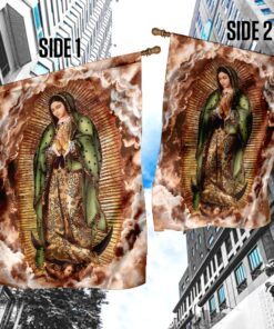our lady of guadalupe clouds flag 7821