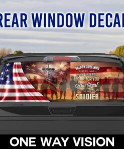 Owe To God And American Soldier Rear Window Decal MLH1665CDv2