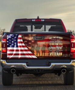 Owe To God And Veteran Truck Tailgate Decal Sticker Wrap
