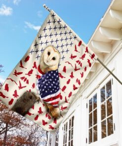 owl wrapped in american flag 2435