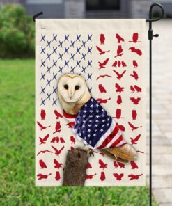 owl wrapped in american flag 3259