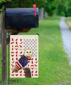 owl wrapped in american flag 4382