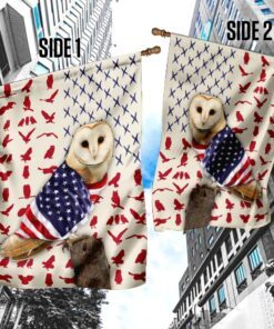 owl wrapped in american flag 5045