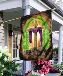 palm leaves cross flag 6966