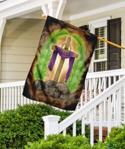 palm leaves cross flag 8255