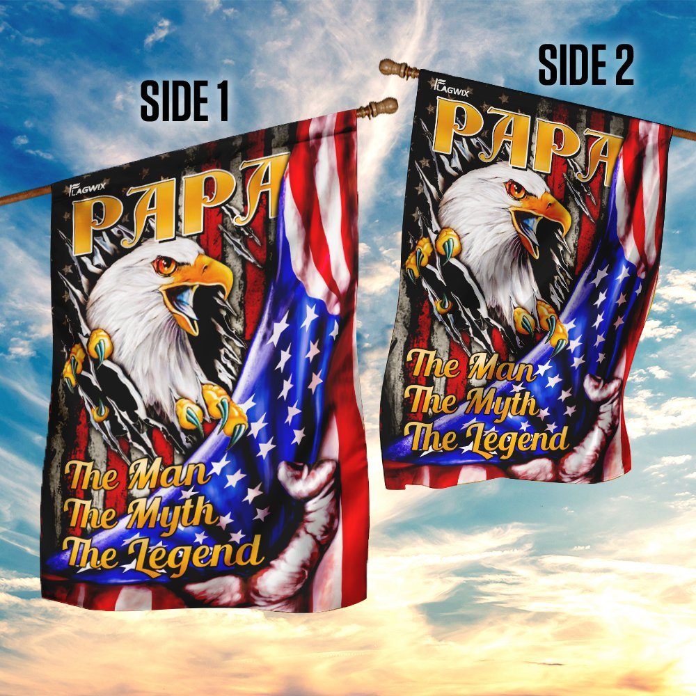 Papa The Man, The Myth, The Legend Eagle Flag - Image 5