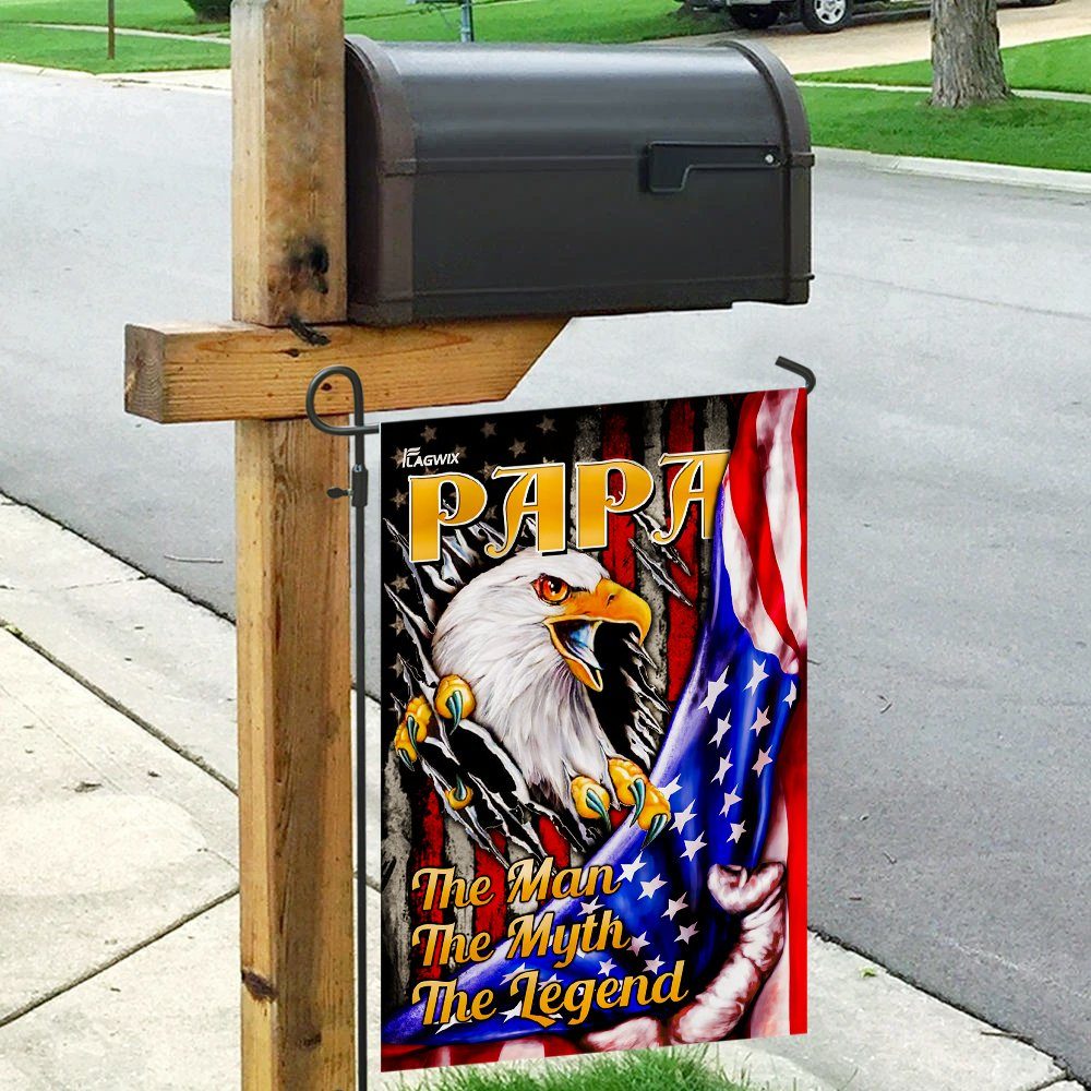 Papa The Man, The Myth, The Legend Eagle Flag - Image 9