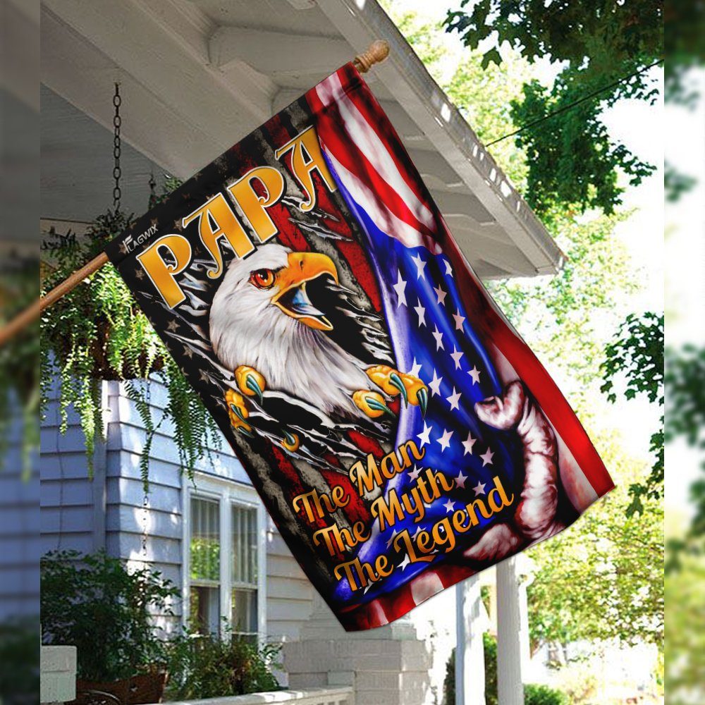 Papa The Man, The Myth, The Legend Eagle Flag - Image 3