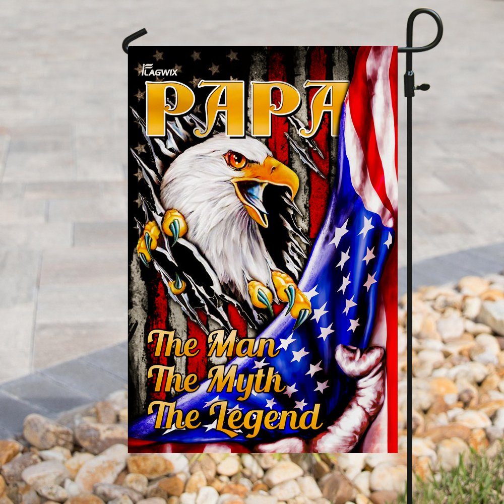 Papa The Man, The Myth, The Legend Eagle Flag - Image 8