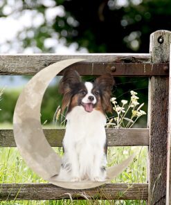 papillon dog and moon hanging metal sign qnk879msv54 3769