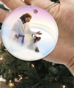 papillon ornament papillon and jesus circle ceramic ornament qtr533o 3394
