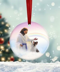 papillon ornament papillon and jesus circle ceramic ornament qtr533o 3418
