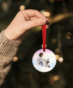 papillon ornament papillon and jesus circle ceramic ornament qtr533o 4376