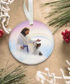 papillon ornament papillon and jesus circle ceramic ornament qtr533o 7420