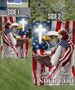 patriot eagle christian jesus one nation under god flag mln1365f 4828