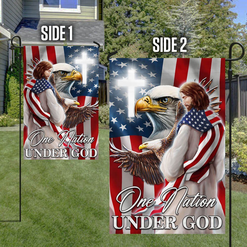 Patriot Eagle Christian Jesus One Nation Under God Flag MLN1365F - Image 6