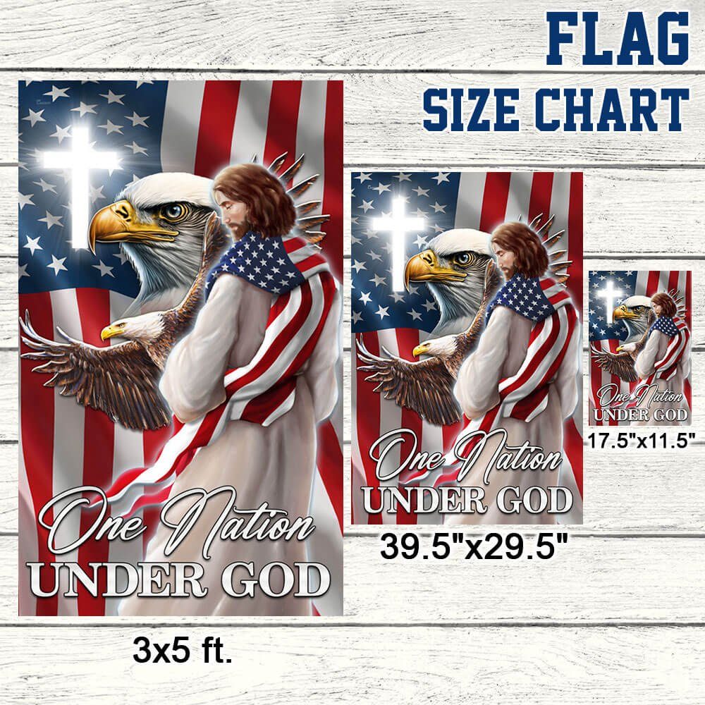Patriot Eagle Christian Jesus One Nation Under God Flag MLN1365F - Image 8