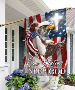patriot eagle christian jesus one nation under god flag mln1365f 6209