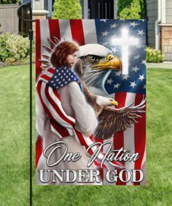 patriot eagle christian jesus one nation under god flag mln1365f 6299