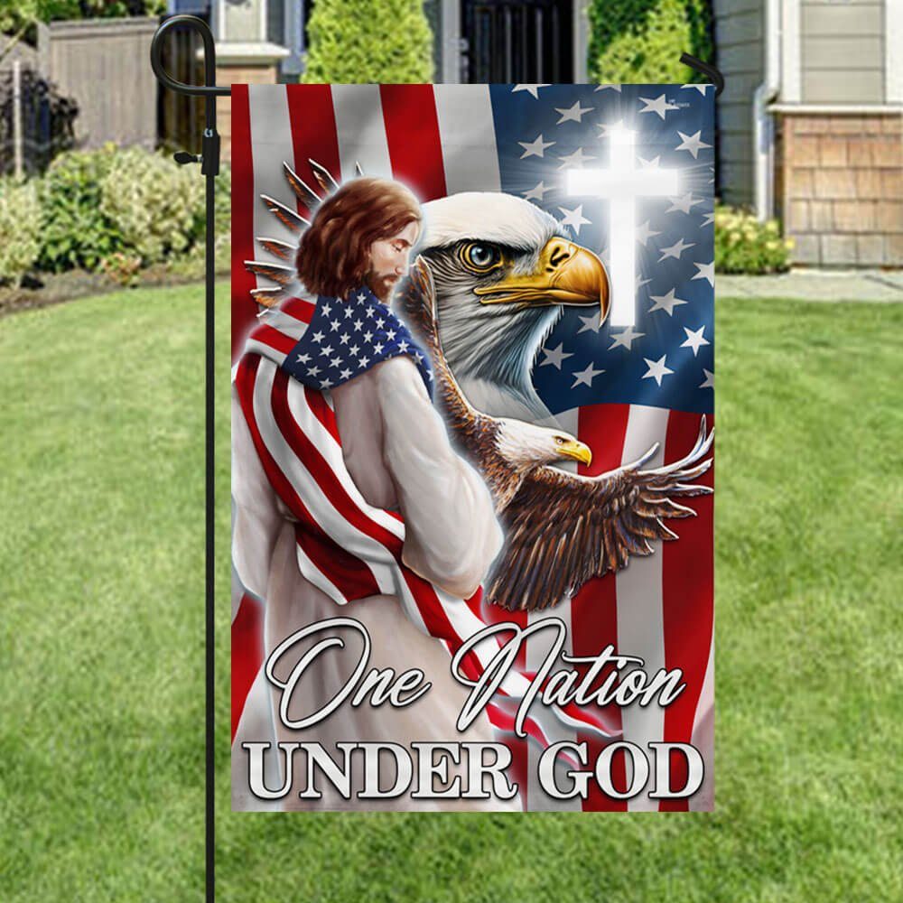 Patriot Eagle Christian Jesus One Nation Under God Flag MLN1365F - Image 5