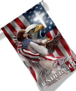 patriot eagle christian jesus one nation under god flag mln1365f 7940